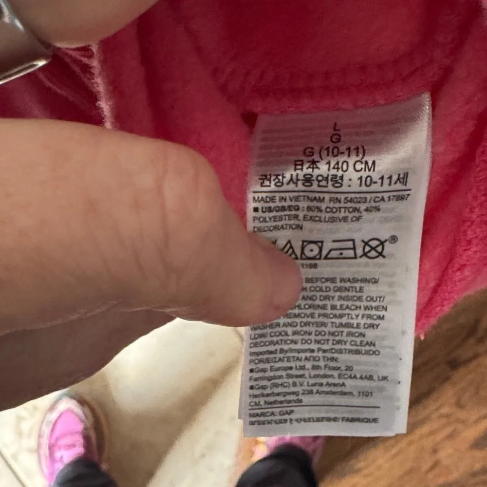 GAP Kids Bright Pink Zip Front Hoodie with Logo size L (10)